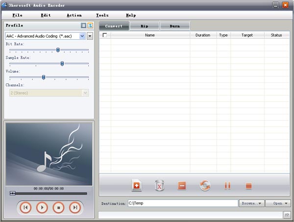 Powerful Audio Encoder to convert audio, rip and burn audio CD with fast speed