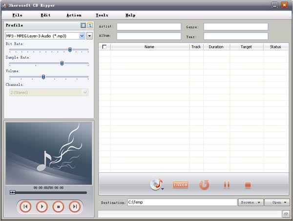 Click to view 3herosoft CD Ripper 3.0.3.0711 screenshot