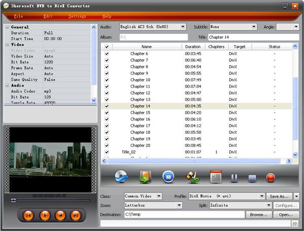 DVD to DivX Converter screenshot