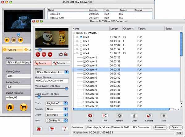 More screenshots of 3herosoft DVD to FLV Suite for Mac.
