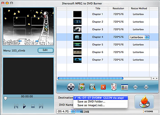 3herosoft MPEG to DVD Burner for Mac