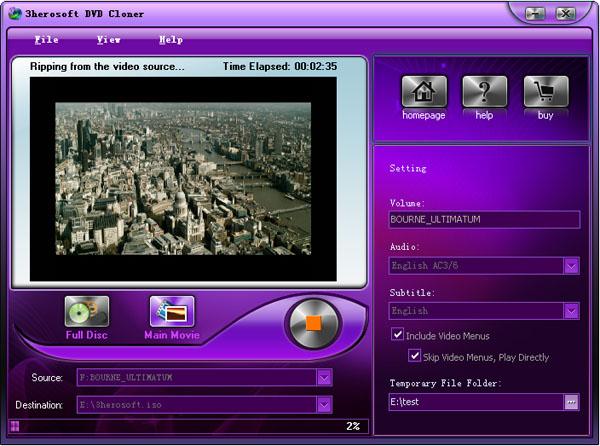 3herosoft DVD Cloner screenshot
