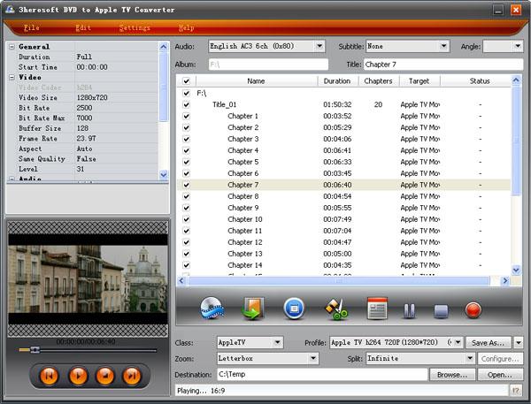 DVD to Apple TV Converter screenshot