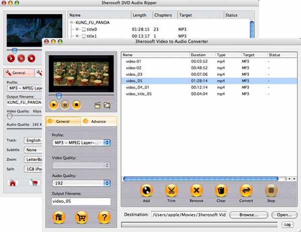 More screenshots of 3herosoft DVD to Audio Suite for Mac.
