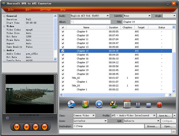 DVD to AVI Converter screenshot