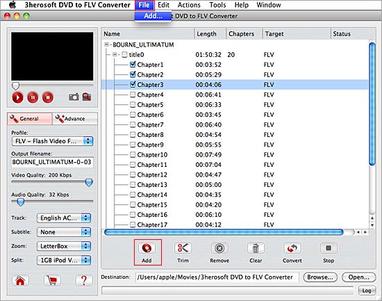 3herosoft dvd to flv converter for mac