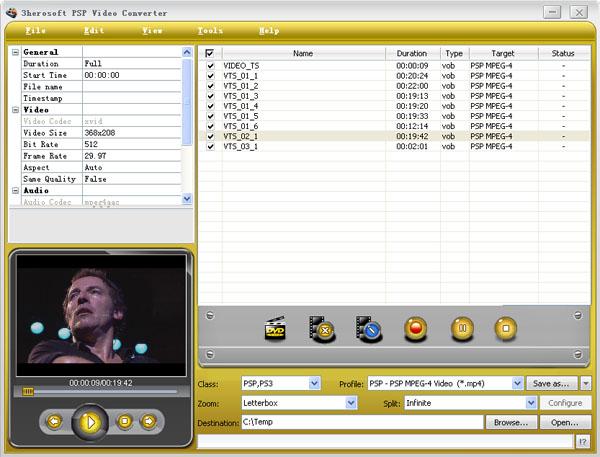 3herosoft PSP Video Converter screenshot