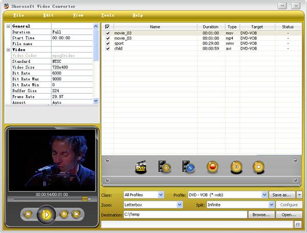 3herosoft Video Converter screenshot